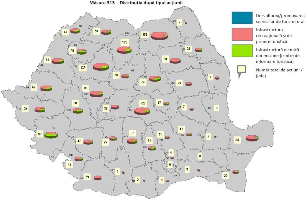 ​HARTA Unde si cum merge turismul rural cu bani europeni, in Romania