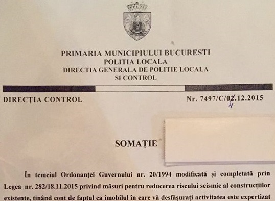 Cum arata o somatie de inchidere a unui local cu "bulina rosie"