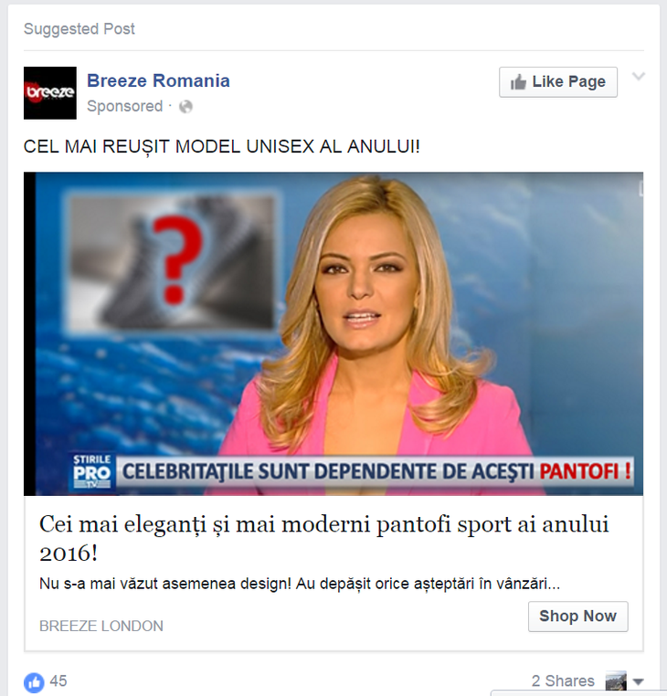 Magazin online prins ca-si facea reclama pe Facebook cu o imagine PRO TV trucata (presa)