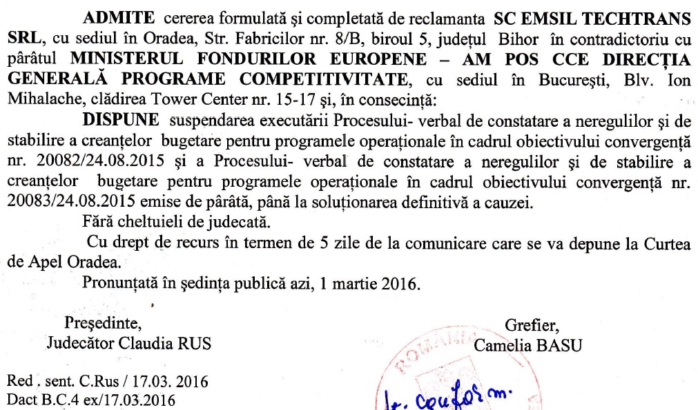 Au absorbit fonduri UE, dar statul le ia banii inapoi, dupa ce le daduse aprobarile. Masura, suspendata de instanta, care are "o indoiala puternica si evidenta"