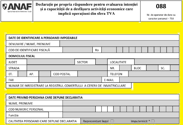 Consultat fiscal: Firmele au si mai mari probleme dupa eliminarea formularului 088 la inregistrarea privind TVA