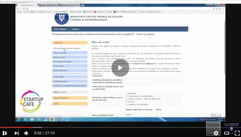 VIDEO Tutorial Start-up Nation: Pas cu pas, cum te inscrii in programul de finantare