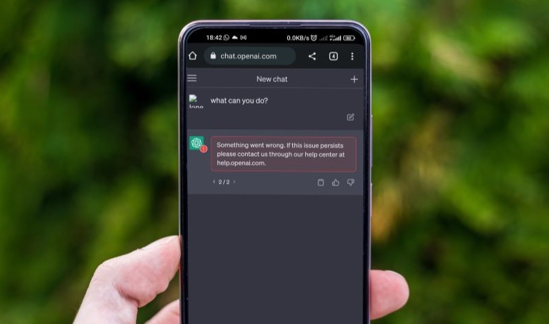 Eroare ChatGPT pe telefon