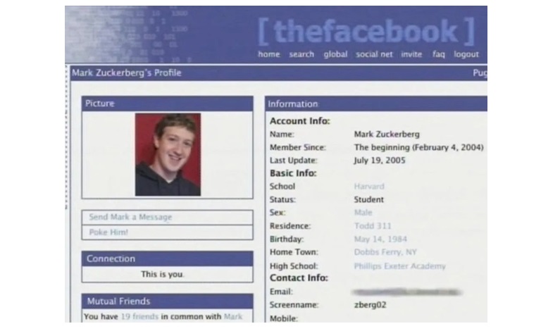 Profilul lui Mark Zuckerberg, șeful Meta, în 2004