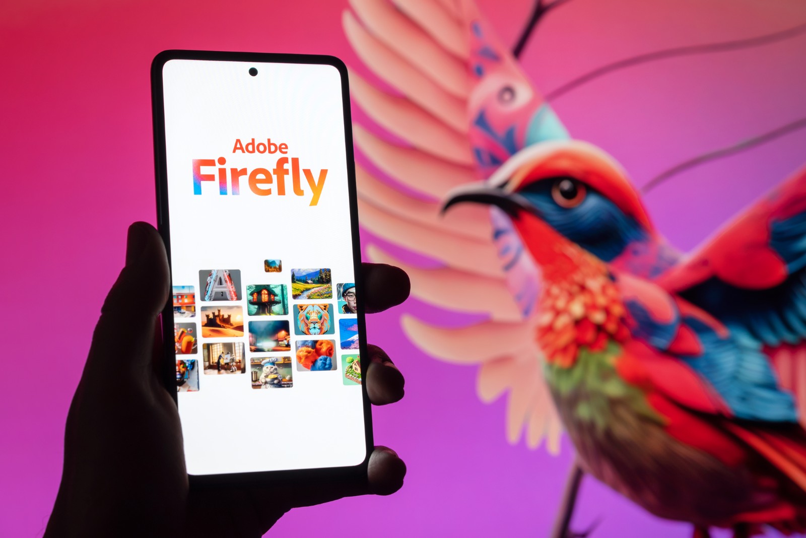 Adobe Firefly pe telefon