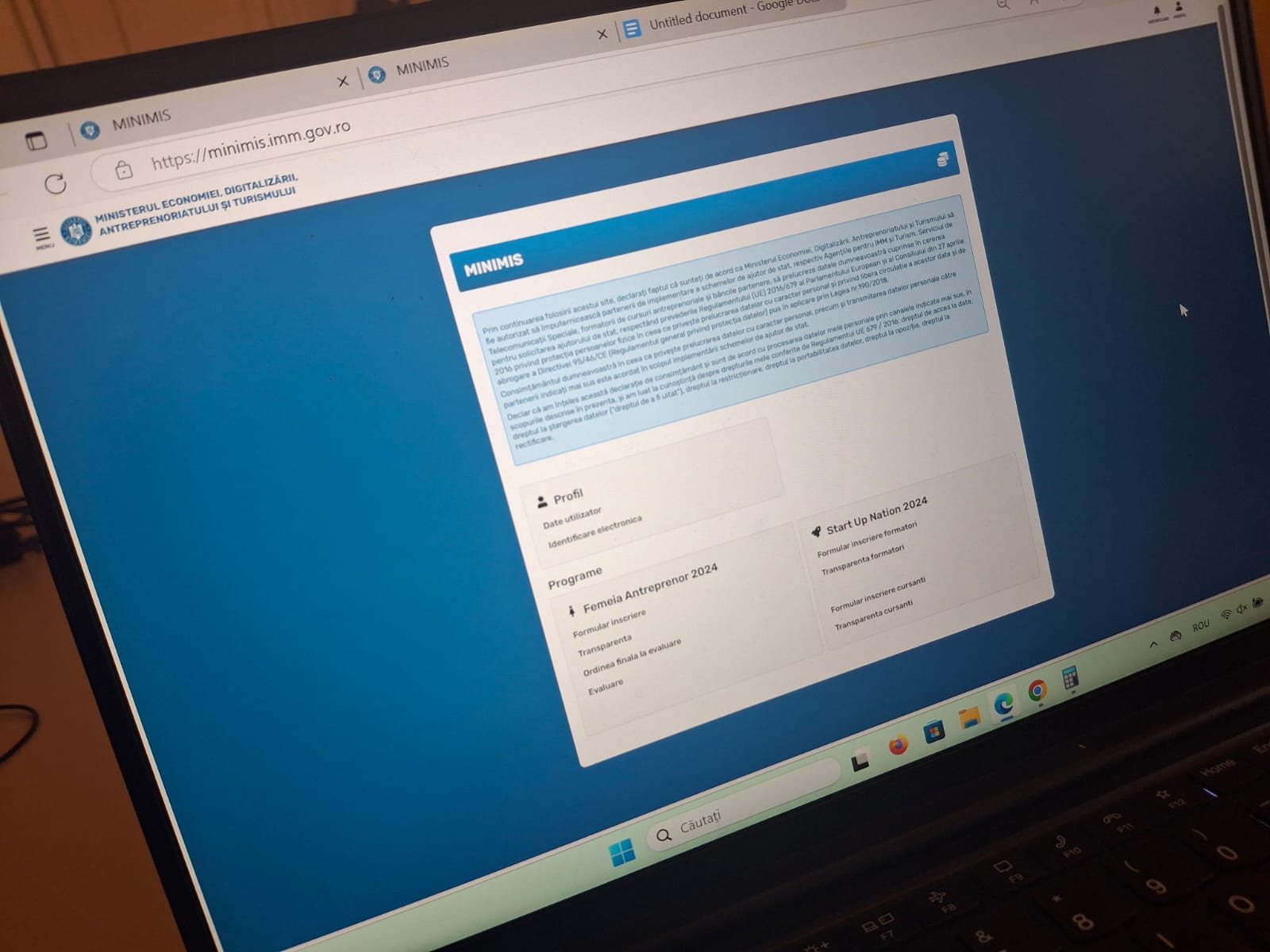 Laptop sesiune Startup Nation 2025