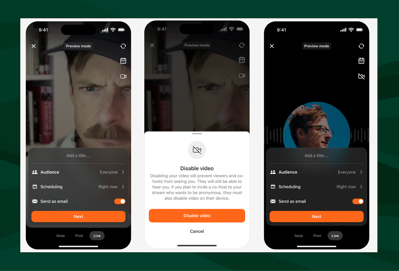 Modul Live Audio de pe Substack