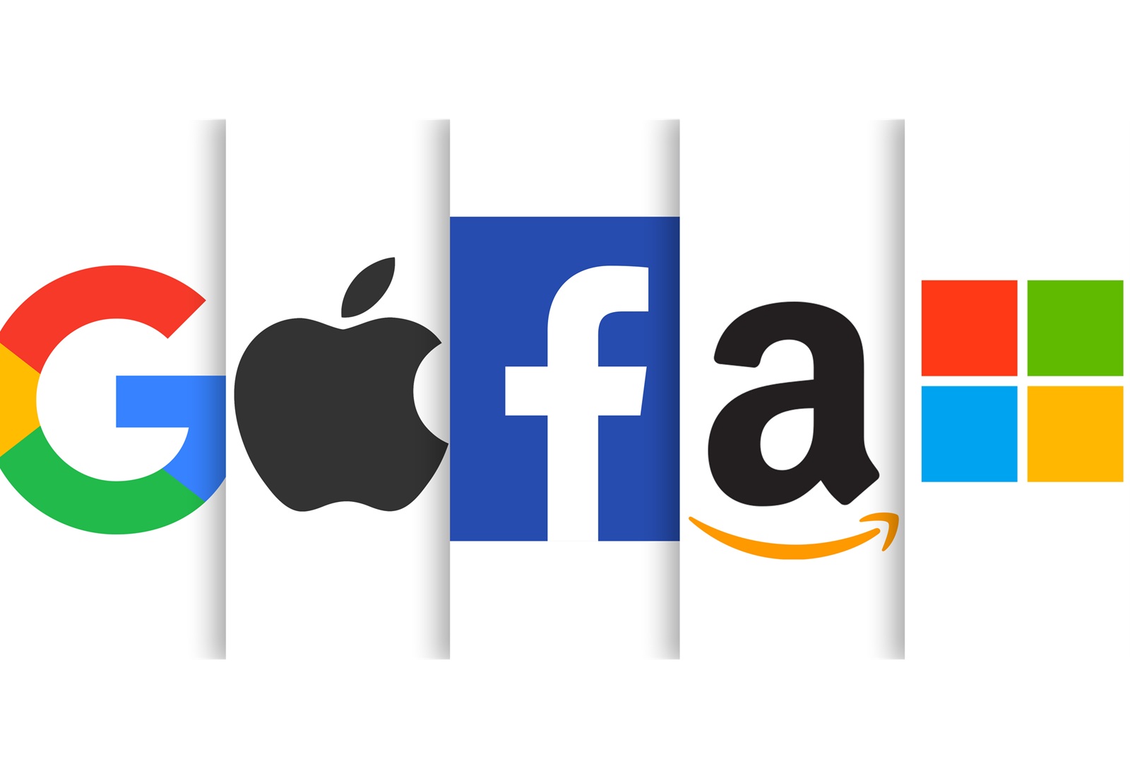 Logourile companiilor Big Tech din America: Google, Apple, Facebook, Amazon, Microsoft