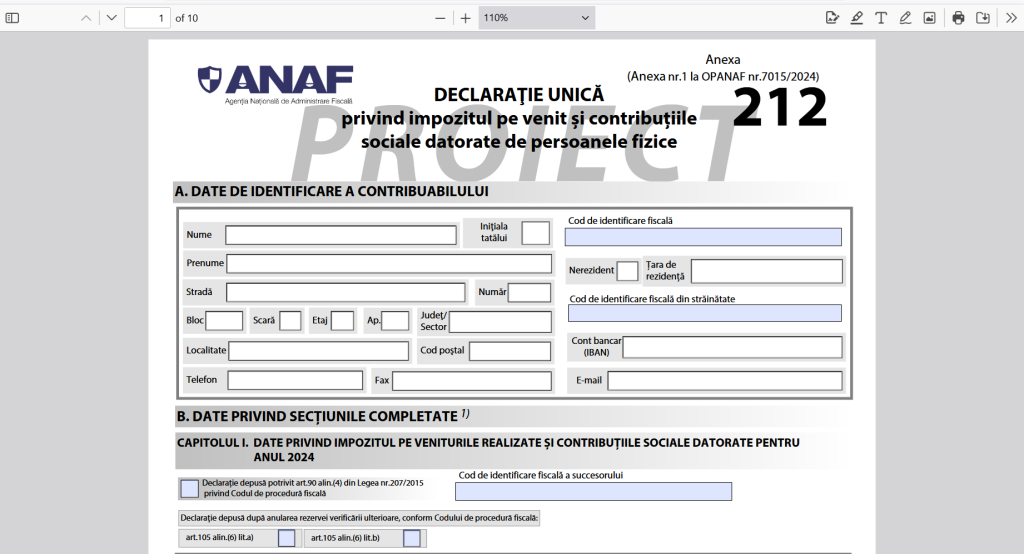 Declaratia Unica-2025-proiect anaf