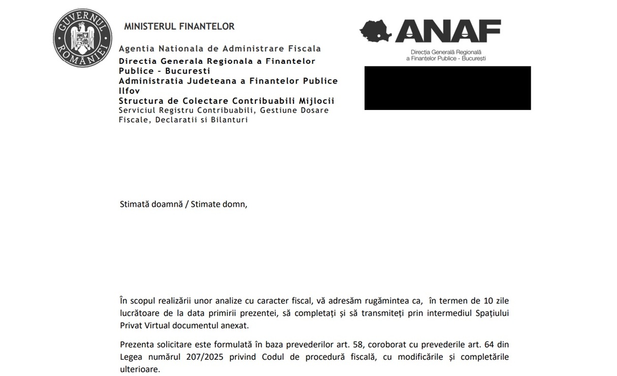 DOCUMENT Notificarea ANAF care a revoltat contabilii: Ce le cere Fiscul firmelor și ce spun experții