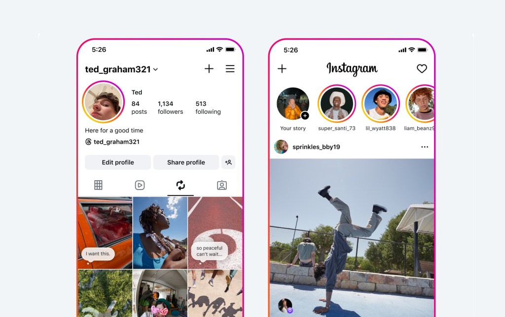 Funcția de repostare de pe Instagram