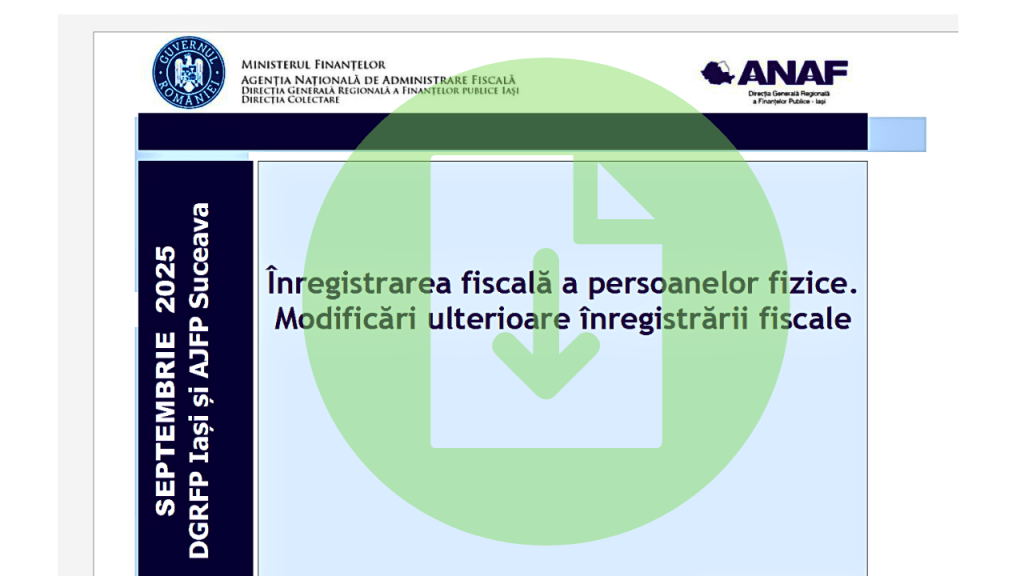 Ghid ANAF-inregistrare fiscala PFA 2025