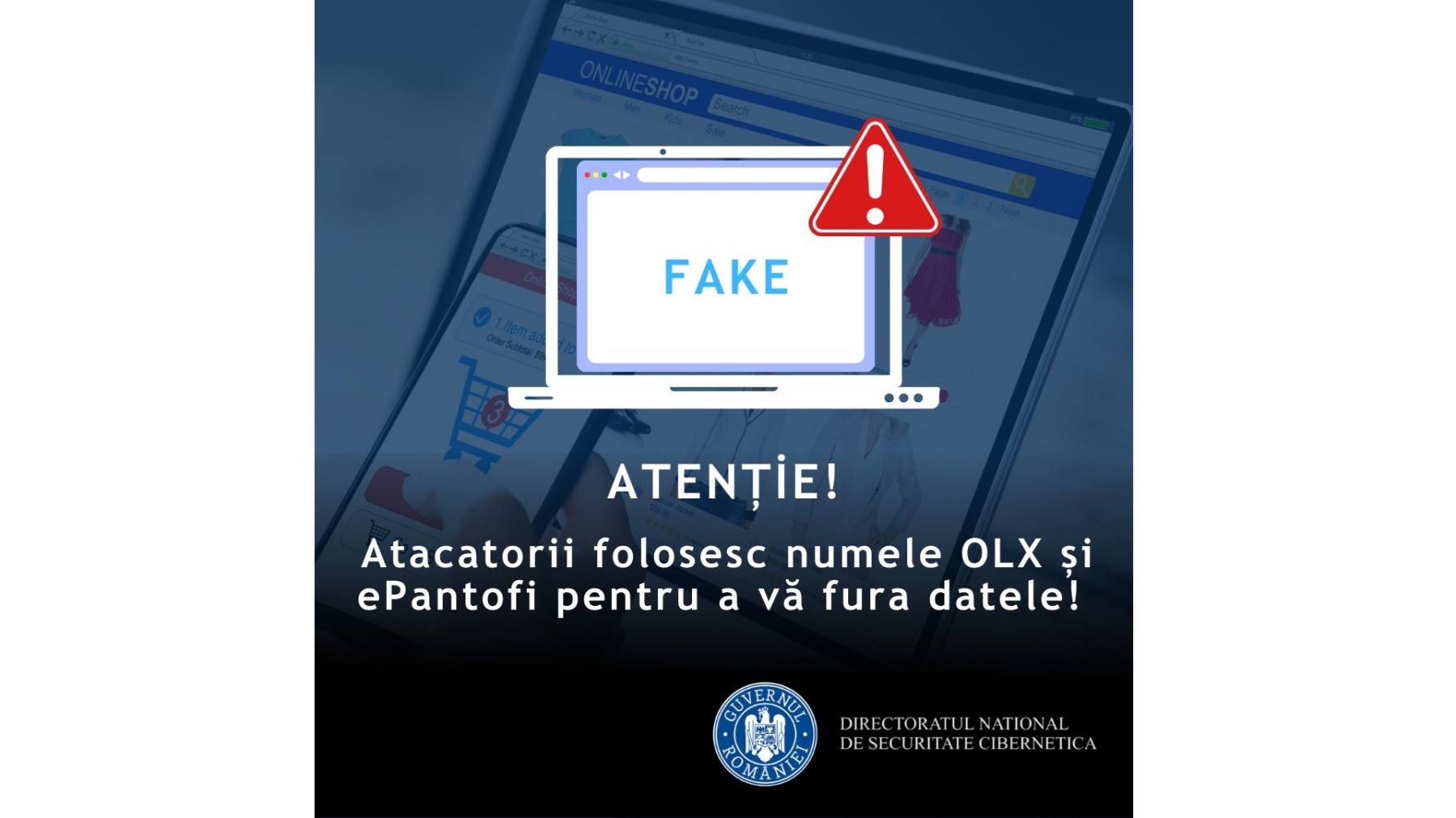 Avertisment DNSC: Atacatorii cibernetici folosesc numele unor platforme cunoscute pentru a fura date