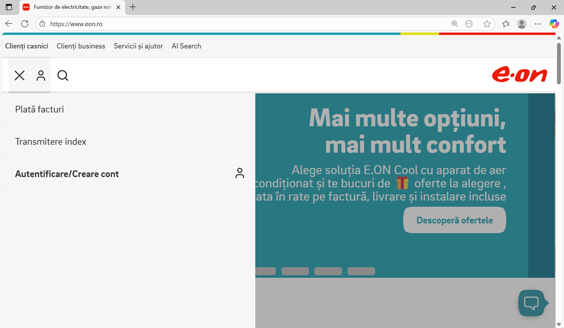 Site-ul E.ON Romania