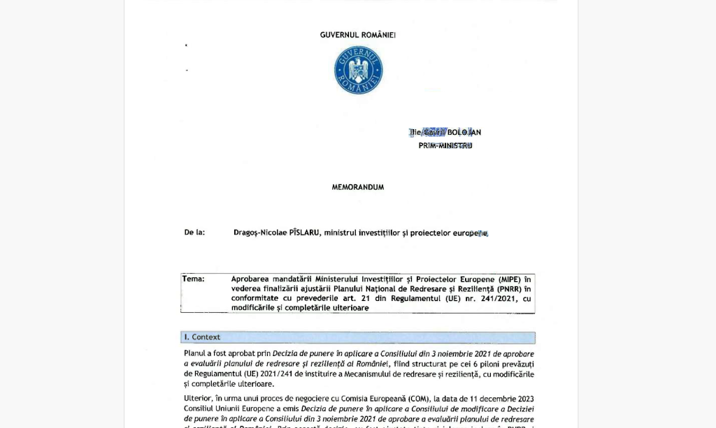 memorandum pnrr