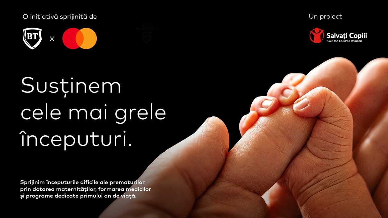 Banca Transilvania și Mastercard, program de 1,5 milioane EUR cu Salvați Copiii, pentru reducerea mortalității infantile
