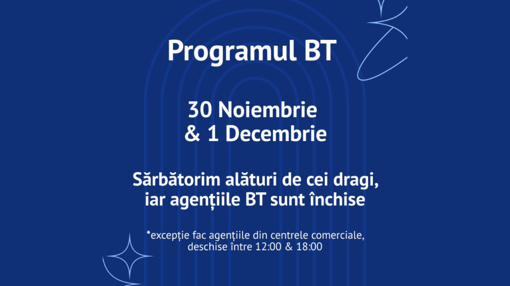 program BT 1 Decembrie 2025