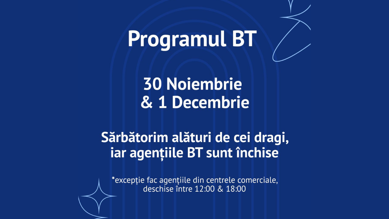 program BT 1 Decembrie 2025