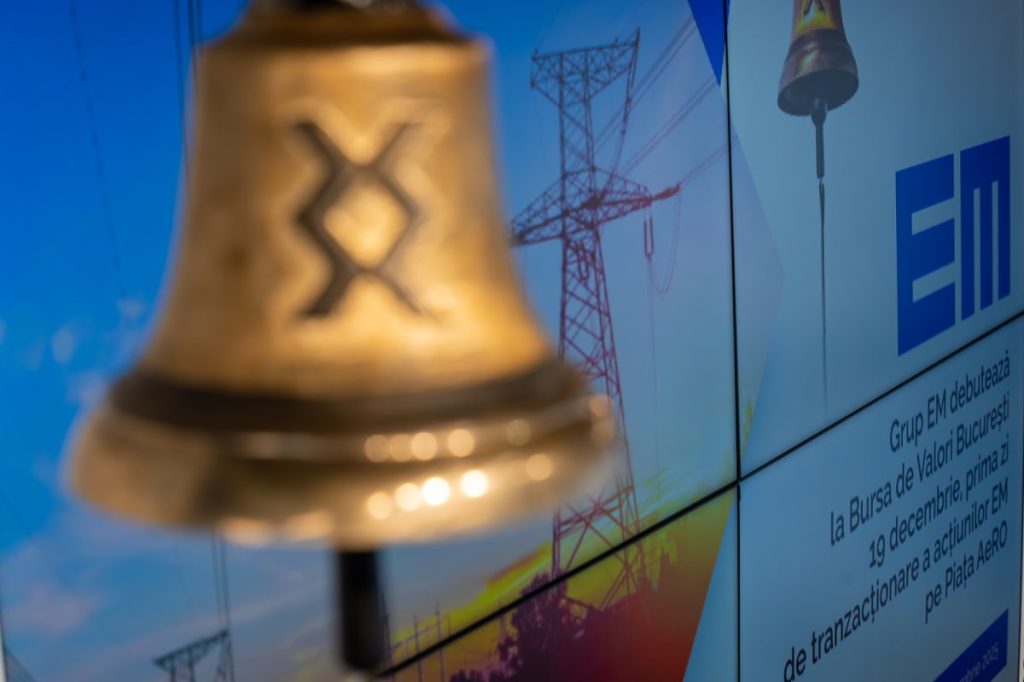 Grup EM SA - grup de companii specializat în construcții-montaj pentru sectorul energetic, debutează pe piața AeRO a Bursei de Valori București (BVB) pe 19 decembrie/FOTO: BVB