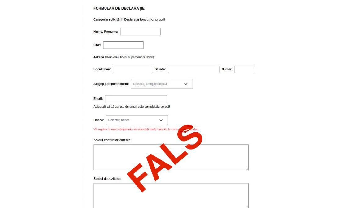 Avertizare ANAF: Tentativă de fraudă printr-un link ce imită formularul de contact al Agenției