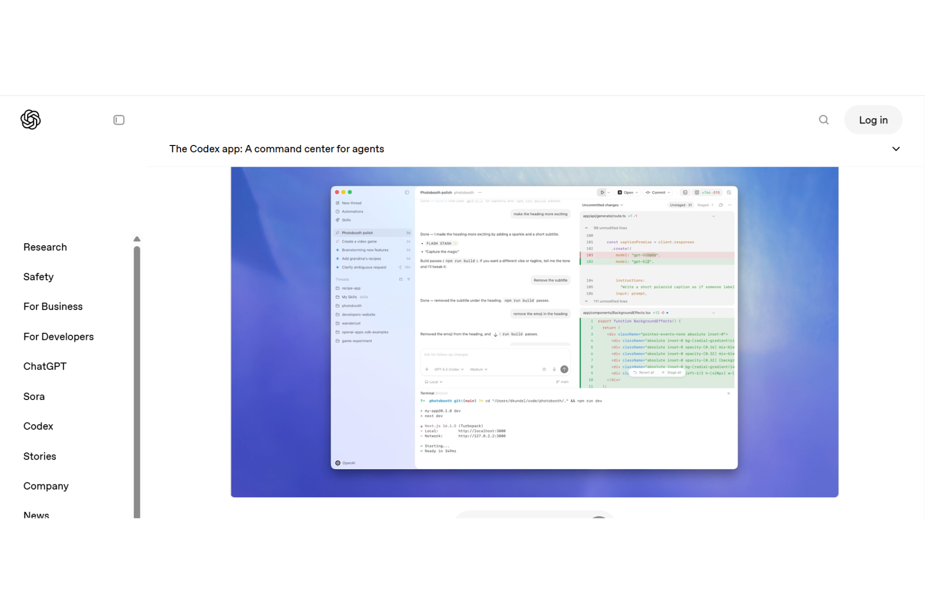 aplicatia Codex-OpenAI