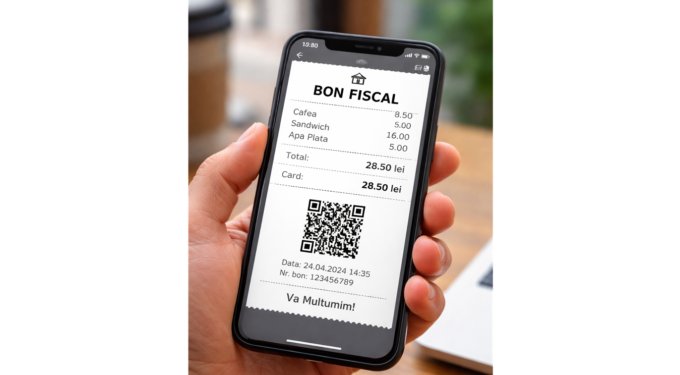 bon fiscal smartphone (imagine generată cu ChatGPT)
