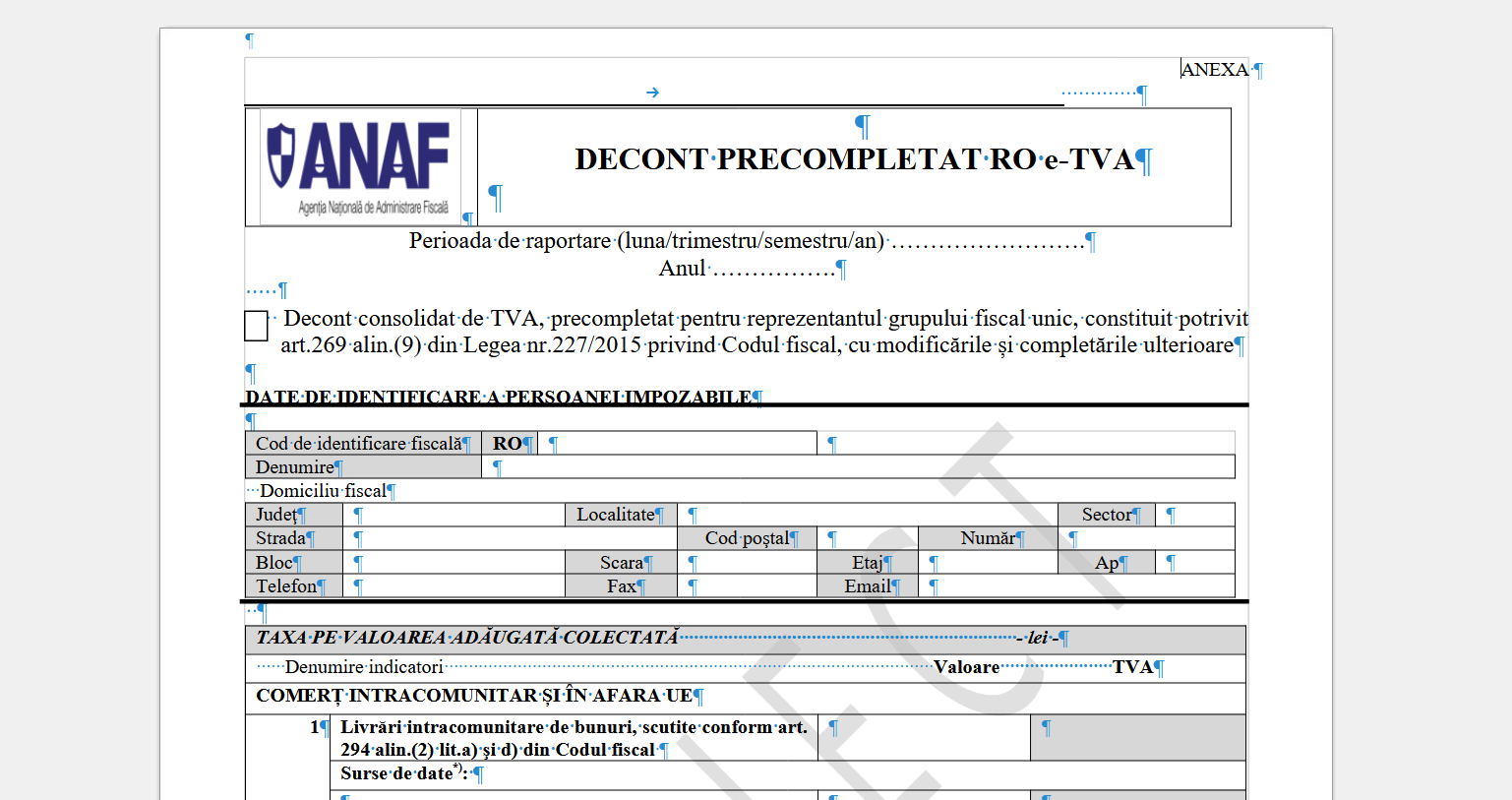 formular anaf 300 ro e-tva