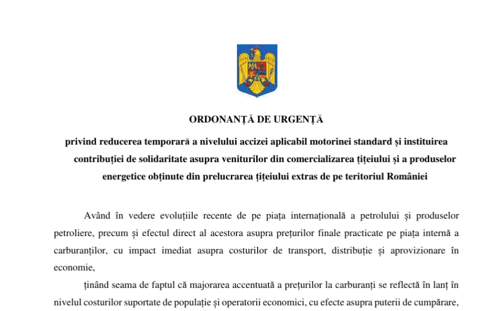 oug acciza motorina contributie solidaritate