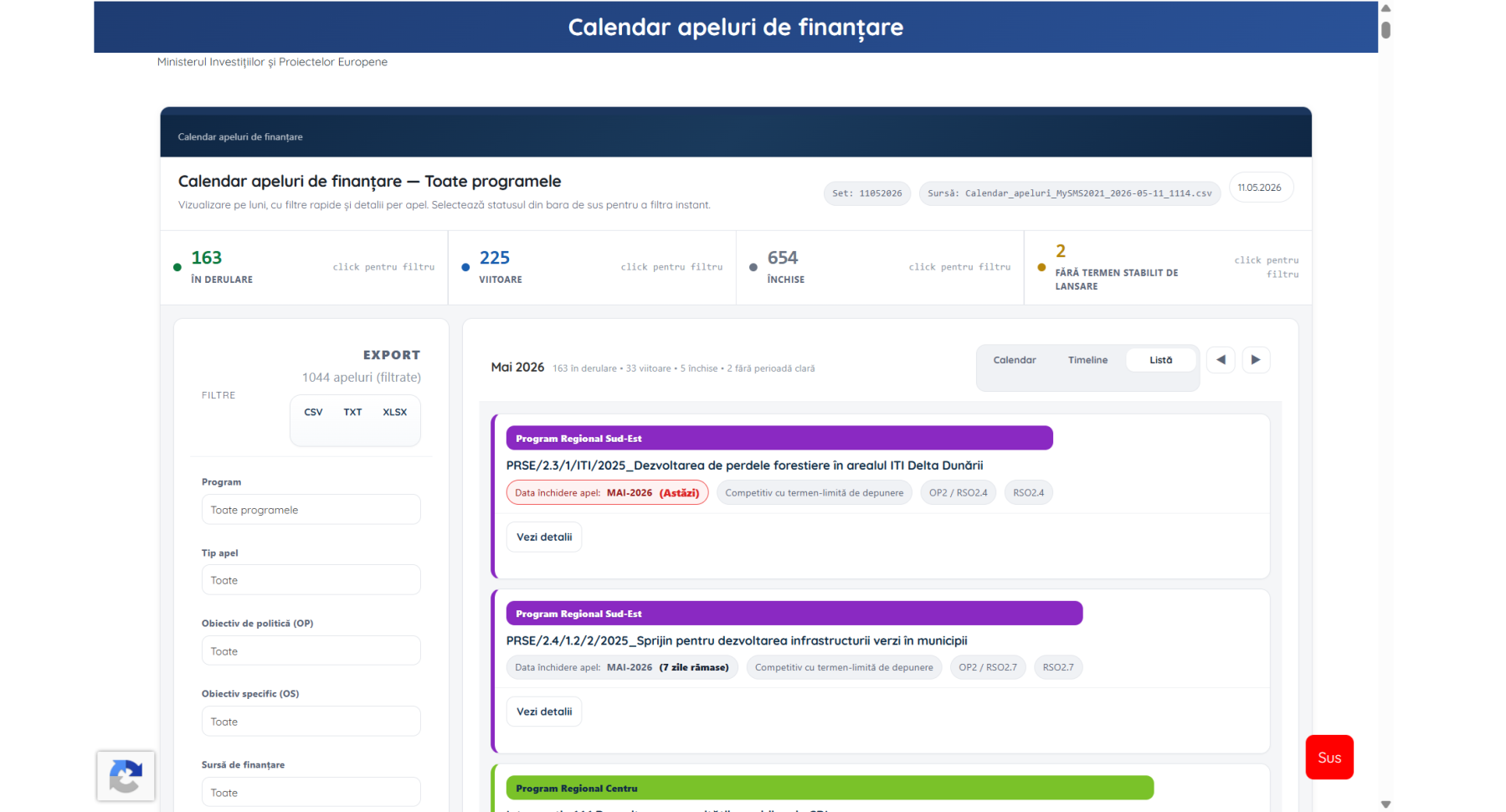 calendar MIPE