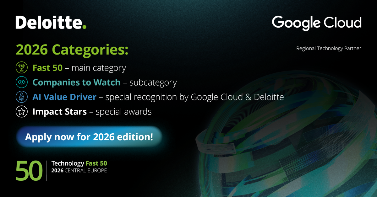 Au început înscrierile la Deloitte Technology Fast 50 Europa Centrală. Companiile tech se pot înscrie până pe 31 august