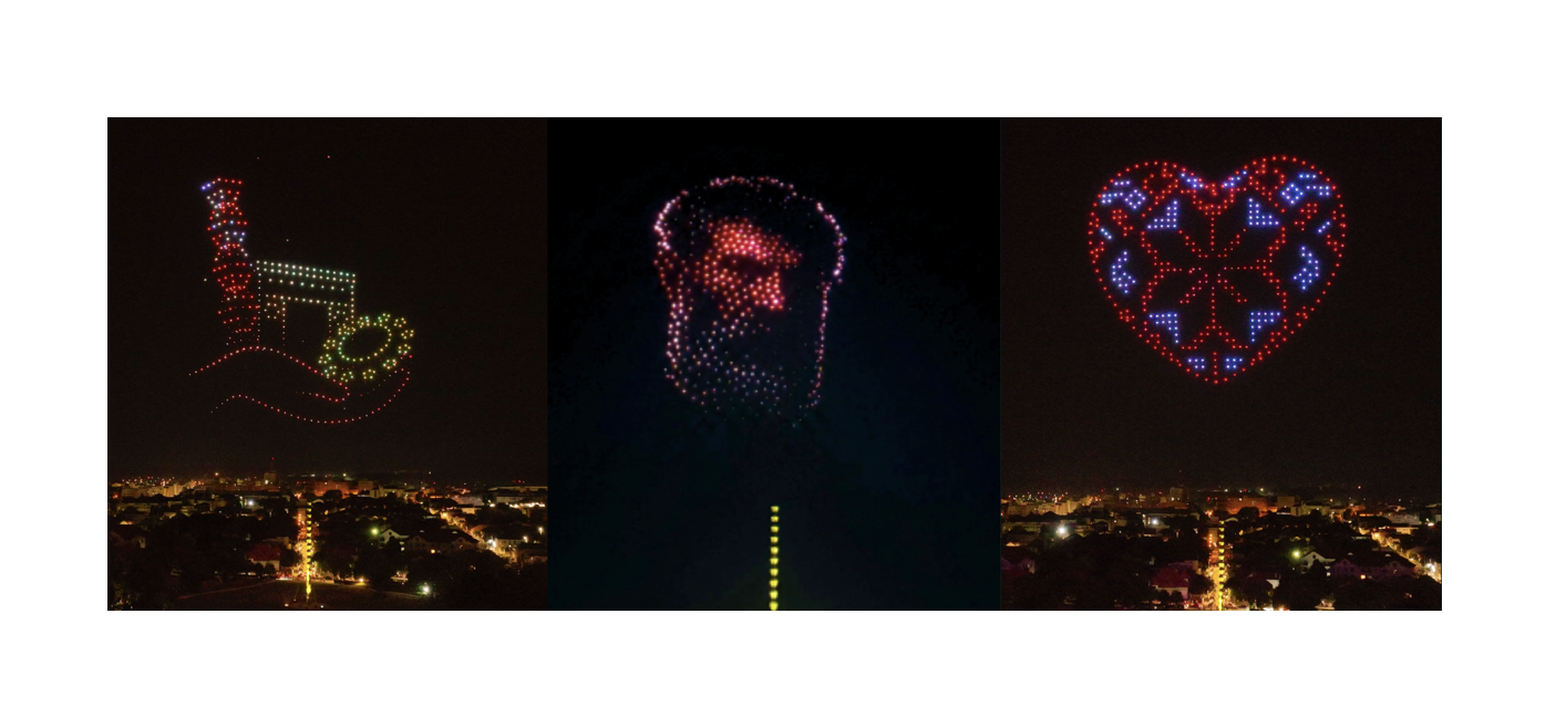 De la 50 de drone la Târgu Jiu la un spectacol de 450 de drone realizat cu tehnologie românească