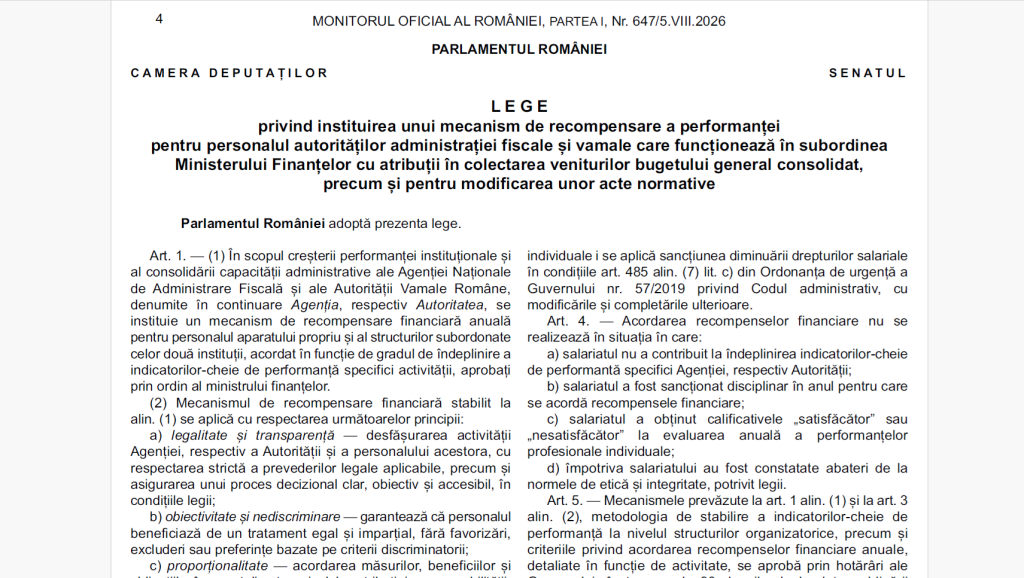 legea 164- recompense anaf