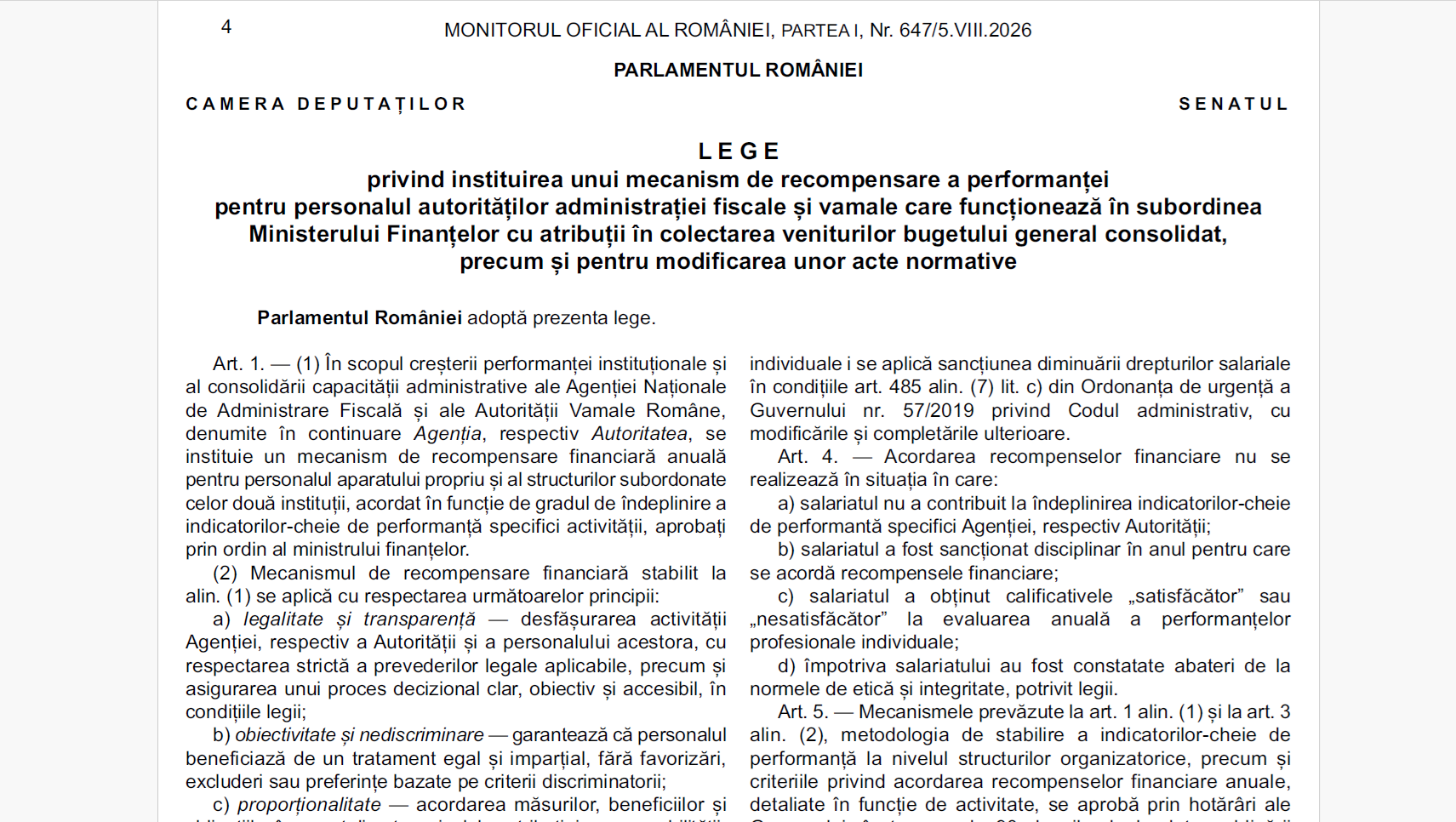 legea 164- recompense anaf