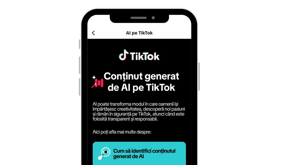 TikTok lansează în România un hub de informații despre conținutul generat cu inteligență artificială