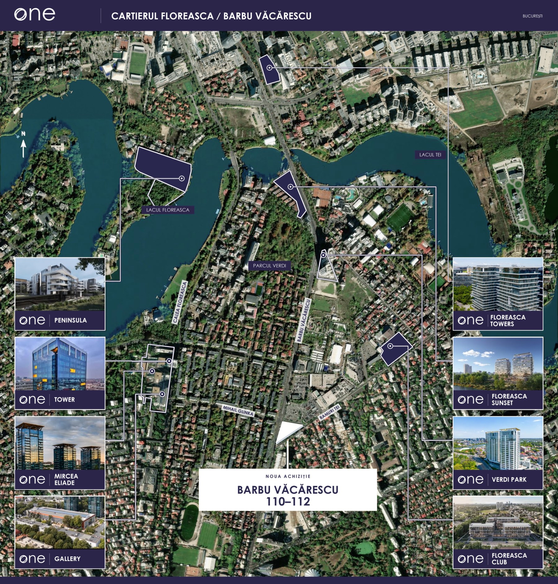 One United Properties a cumpărat cu 10 milioane EUR un teren în Floreasca, unde va construi un turn de peste 100 de metri și 25 de etaje. Proiectul este evaluat la 130 milioane EUR