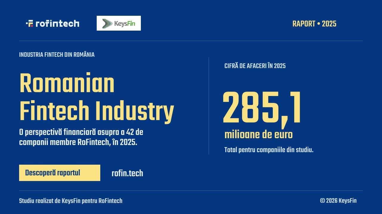 Firmele din RoFintech au înregistrat afaceri de peste 285 milioane EUR, în 2025 (raport)